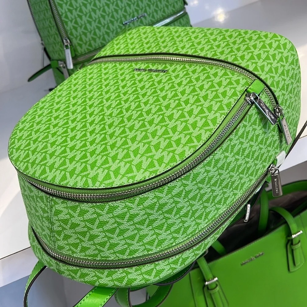 Michael Kors Rhea Medium Signature Logo Backpack
Jungle Green 
NWT - Picture 6 of 16